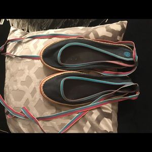 Tory Burch  denim Espadrille size 10